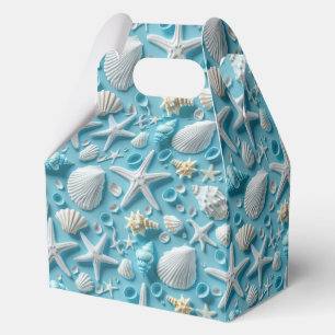 Cute tiled seashell pattern beach party favor box