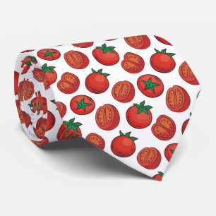 cute tiled sliced tomato pattern tie