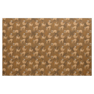 cute tiled sloth lovers Fabric