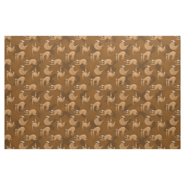 cute tiled sloth lovers Fabric (Fat Quarter)
