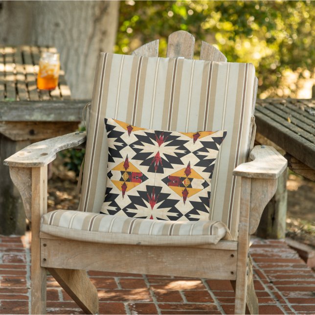 Cute tiled Southwestern pattern Outdoor Pillow (Chair)