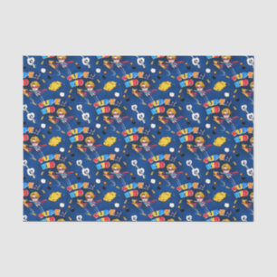 cute tiled superhero kid party  tissue paper