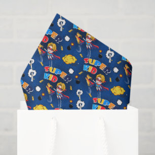 cute tiled superhero kid party  tissue paper