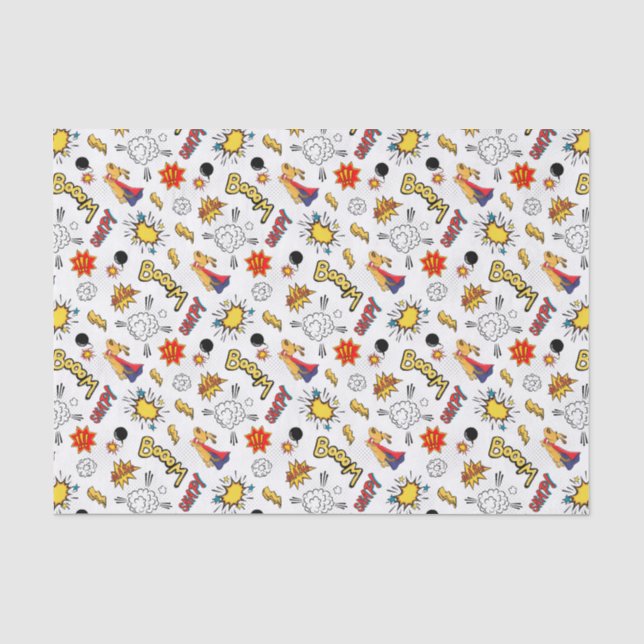 cute tiled superhero kids party  tissue paper (Front)