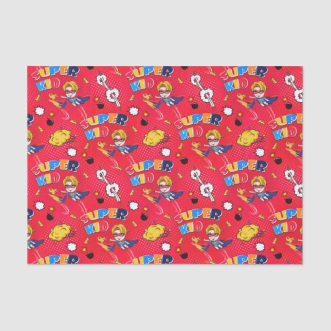 cute tiled superhero pattern  tissue paper (Front)