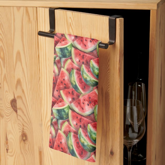 cute tiled watermelon pattern  kitchen towel (Thirds Fold)