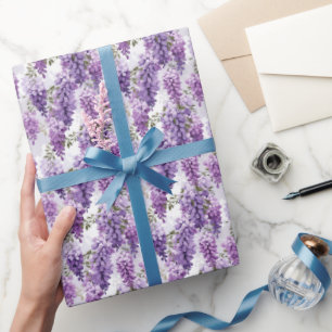 Cute tiled wisteria pattern wrapping paper