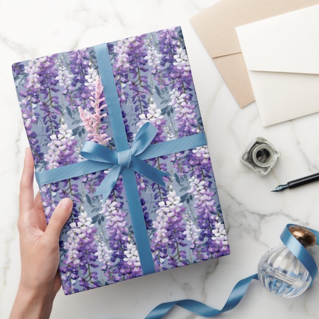 Cute tiled wisteria pattern  wrapping paper (Gifting)
