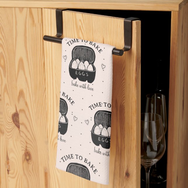 Cute Time To Bake Bakers Kitchen Kitchen Towel (Thirds Fold)