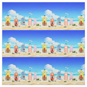 Cute Tiny Beach Shacks Thunder_Cove Fabric