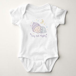 Cute Tiny But Mighty Baby Bodysuit | Sleeping Baby