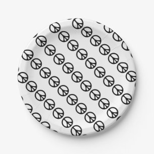 Cute tiny peace signs paper plate