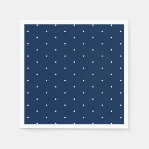 Cute tiny polka dots navy blue white pattern napkin