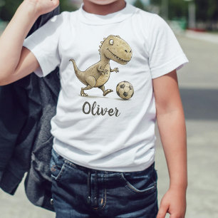 Cute Tiny Trex Playing Football Baby T-Shirt