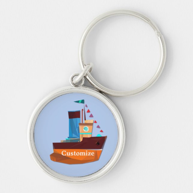 Cute Tiny Tugboat Thunder-Cove Keychain (Front)