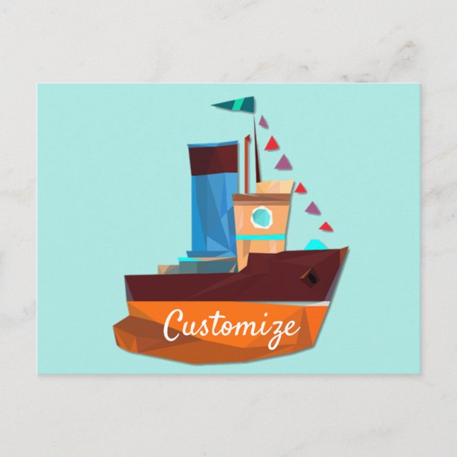 Cute Tiny Tugboat Thunder-Cove  Postcard (Front)