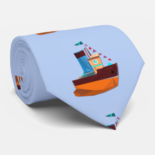 Cute Tiny Tugboat Thunder-Cove Tie