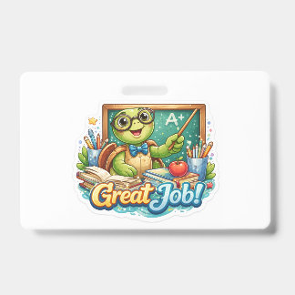 Cute Tiny Turtle Badge