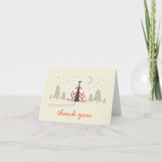 Cute Tipi Thank You Card (Front)
