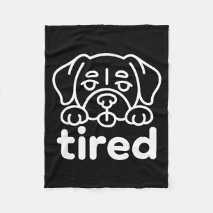 Cute tired dog design fleece blanket
