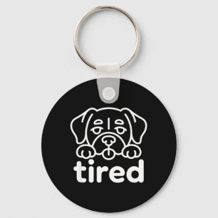 Cute tired dog design keychain