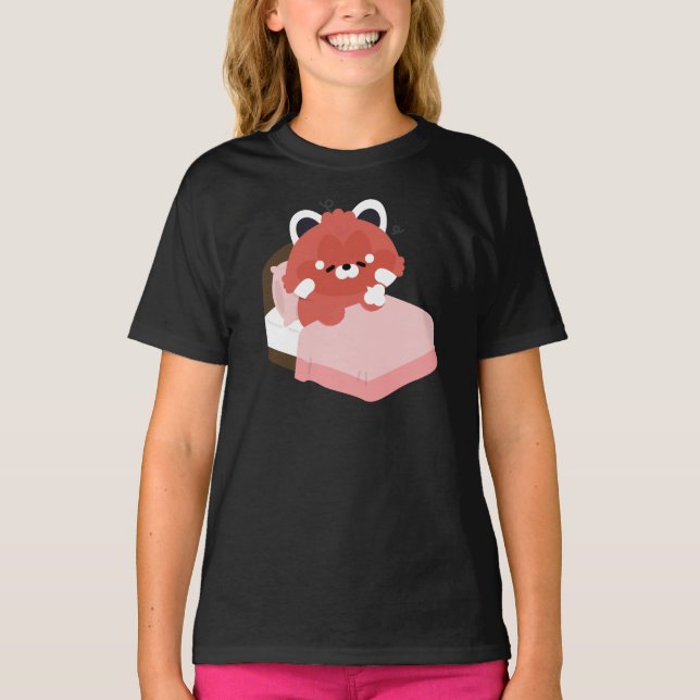 Cute Tired Red Panda T-Shirt (Front)