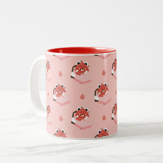 Cute Tired Red Panda Two-Tone Coffee Mug