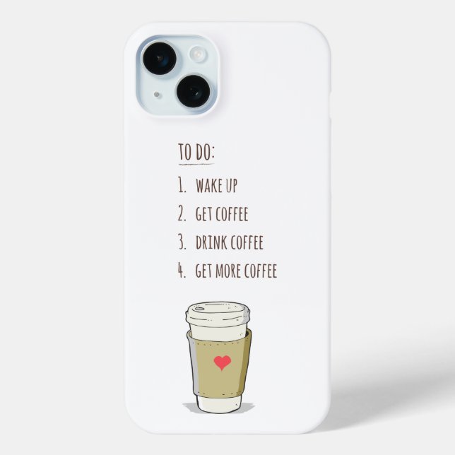 Cute To-Do Coffee List iPhone Case (Back)