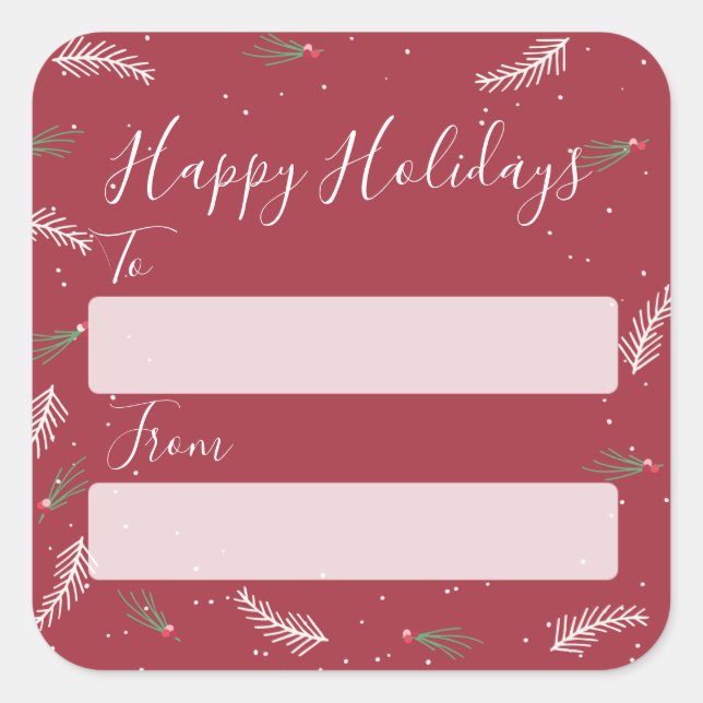 Cute To From Christmas Holidays Gifts Label (Front)