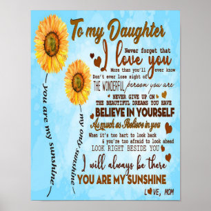 Cute To My Daughter Gift, Best Gift for Kid Poster
