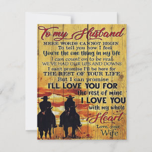 Cute To My Husband Gift Love Quotes Gift Invitation