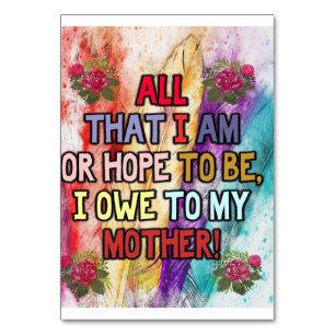 Cute To My Mom Gift   Love Quotes Gift Table Number