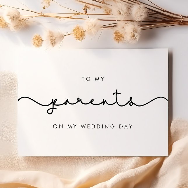 Cute To my parents on my wedding day card (Creator Uploaded)