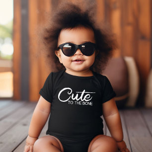 Cute to the Bone Black Baby Bodysuit
