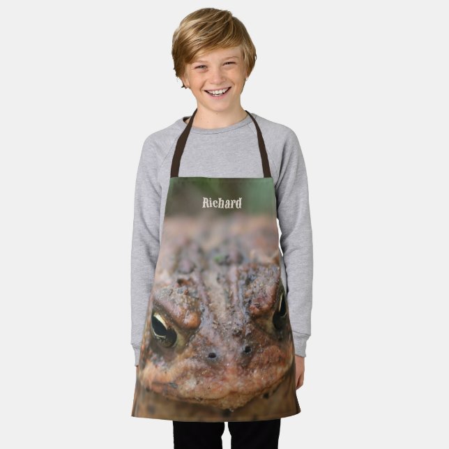 Cute Toad Frog Face Nature Personalized Apron (Worn)