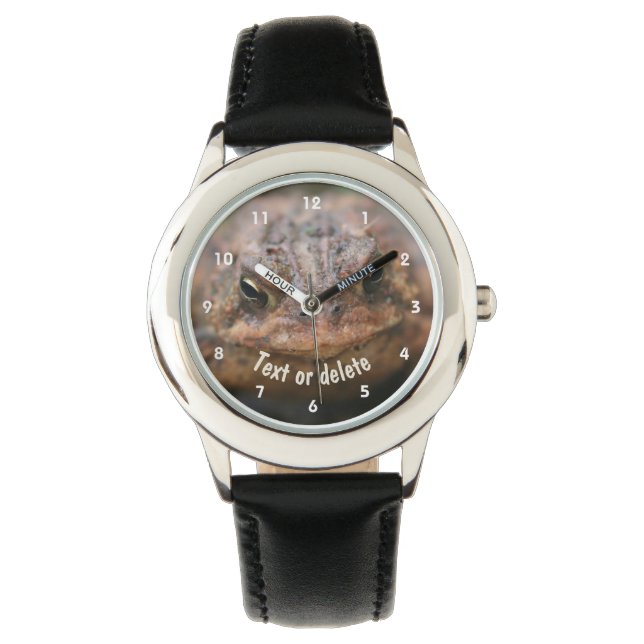 Cute Toad Frog Face Personalized Watch (Front)