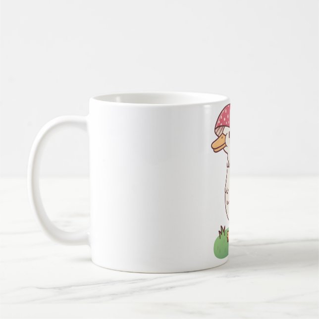 Cute Toadstool Mushroom Duck Coffee Mug (Left)
