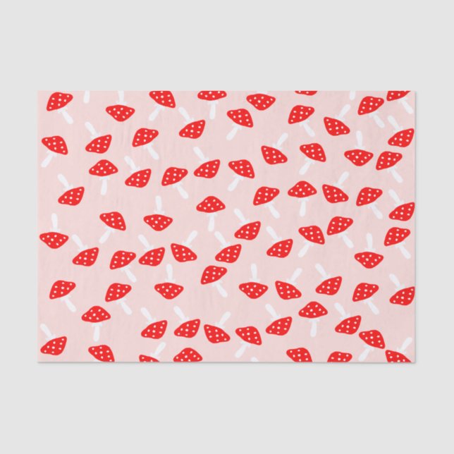 Cute Toadstool Mushrooms Tissue Paper (Front)