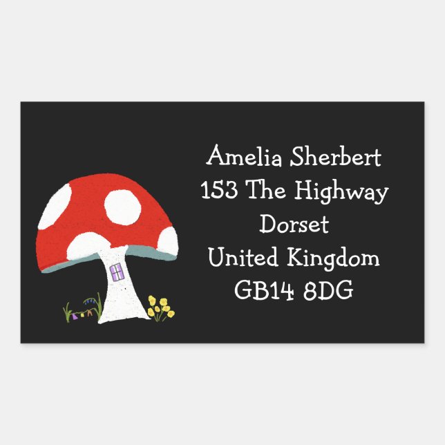 Cute toadstool Return Address Sticker (Front)