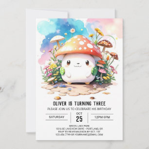 Cute Toadstool Tales Birthday Invitation