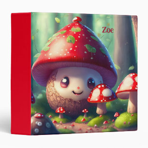 Cute toadstools in the forest - good luck custom binder