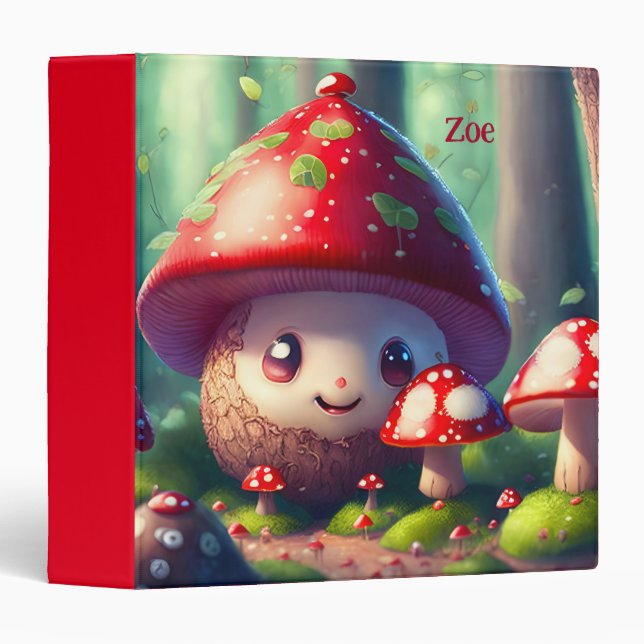 Cute toadstools in the forest - good luck custom binder (Front/Spine)