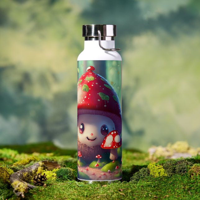 Cute toadstools in the forest - good luck  water bottle (Outdoor)