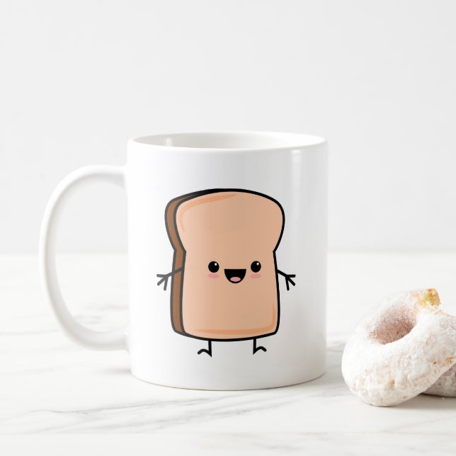 Cute Toast Bread Coffee Mug (With Donut)