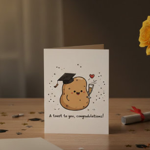 Cute Toast Graduation Congratulations Pun Card