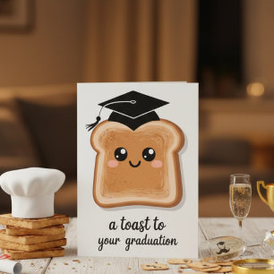 Cute Toast Graduation Pun Congratulations Card