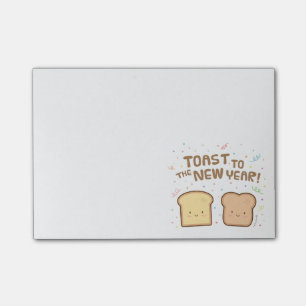 Cute Toast to the New Year Pun Humour Confetti Post-it Notes
