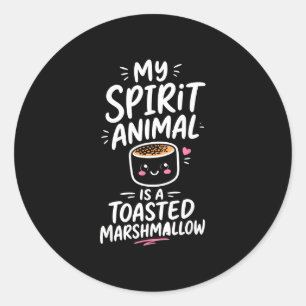 Cute toasted marshmallow classic round sticker
