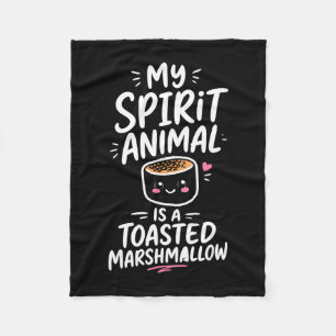 Cute toasted marshmallow fleece blanket