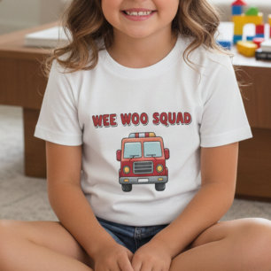 Cute Toddle Wee Woo Squad Fire Truck Kids T-Shirt